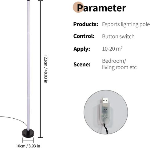Corner Floor Lamp,RGB LED Corner Lamp with App and Remote Control,Smart Modern Floor Lamp with 16 Million Colors & 68+ Scene,Music Sync,Timer Setting,Standing Lamp for Living Room,Gaming Room in Saudi Arabia
