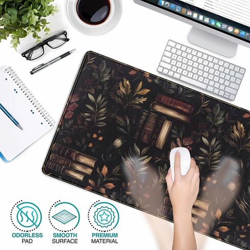 حصيرة مكتبية عتيقة للألعاب، لوحة ماوس كبيرة، كتب عتيقة على الطراز القوطي، خزانة كتب، لوحة مفاتيح للكمبيوتر المحمول مقاس XXL، ملحقات جمالية للوحة مفاتيح الكمبيوتر المحمول للنساء 31.5 بوصة × 15.7 بوصة in Kuwait