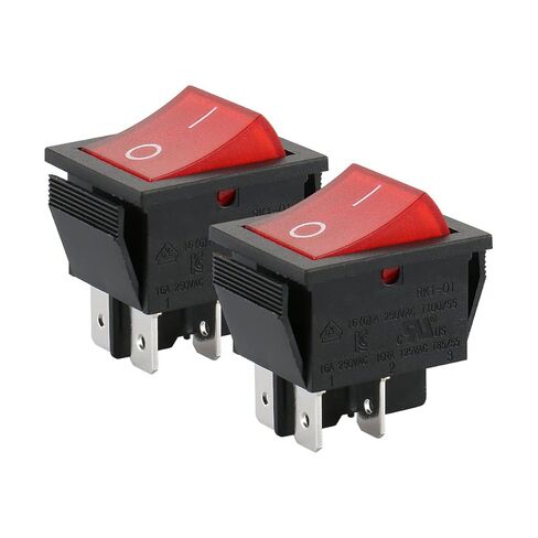 Baomain Boat Rocker Switch DPST ON/Off 1/4" Width Terminal 4 Pin 16A 250V UL TUV List Yellow Pack of 2 in Saudi Arabia