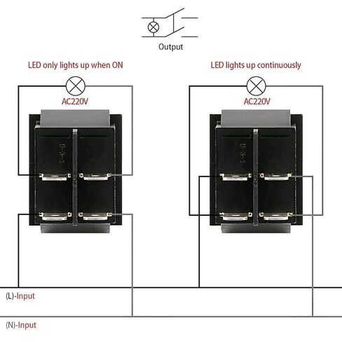 Baomain Boat Rocker Switch DPST ON/Off 1/4" Width Terminal 4 Pin 16A 250V UL TUV List Yellow Pack of 2 in Saudi Arabia