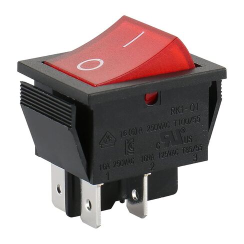 Baomain Boat Rocker Switch DPST ON/Off 1/4" Width Terminal 4 Pin 16A 250V UL TUV List Yellow Pack of 2 in Saudi Arabia