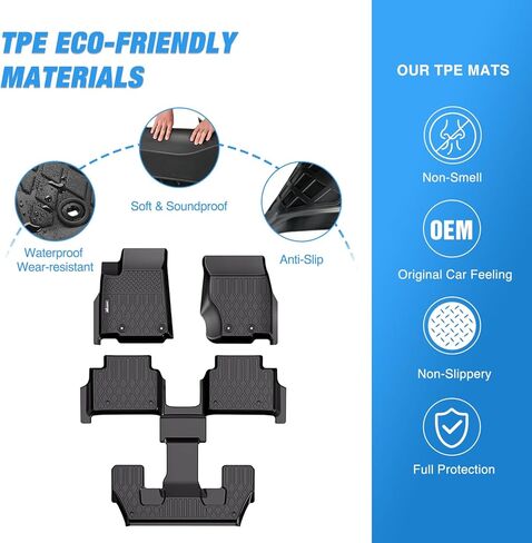 Nilight TPE Floor Mats for Jeep Wrangler JL Unlimited 4 Door (Not for JK or 4XE) 2018 2019 2020 2021 2022 2023 2024,All Weather Custom Fit Heavy Duty Floor Liners in Kuwait