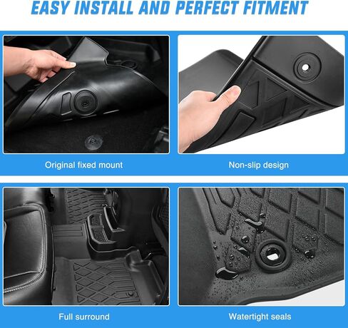 Nilight TPE Floor Mats for Jeep Wrangler JL Unlimited 4 Door (Not for JK or 4XE) 2018 2019 2020 2021 2022 2023 2024,All Weather Custom Fit Heavy Duty Floor Liners in Kuwait