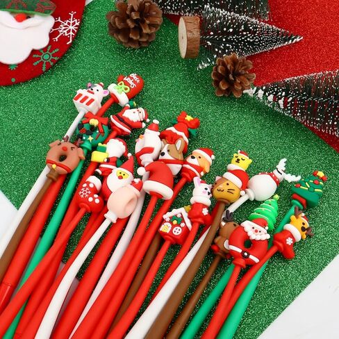 12 Styles Christmas Gel Pens, Adorable Cartoon Xmas Ink Pen for Boys & Girls, Winter Smooth Writing Pens Bulk for Christmas Winter Holiday Party School Office Supplies, 12 Pcs in Saudi Arabia