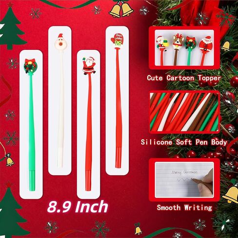 12 Styles Christmas Gel Pens, Adorable Cartoon Xmas Ink Pen for Boys & Girls, Winter Smooth Writing Pens Bulk for Christmas Winter Holiday Party School Office Supplies, 12 Pcs in Saudi Arabia