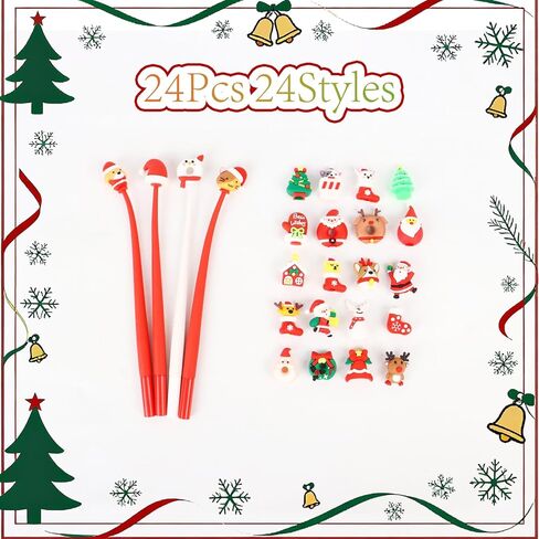 12 Styles Christmas Gel Pens, Adorable Cartoon Xmas Ink Pen for Boys & Girls, Winter Smooth Writing Pens Bulk for Christmas Winter Holiday Party School Office Supplies, 12 Pcs in Saudi Arabia