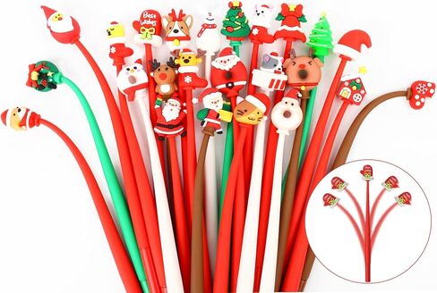 12 Styles Christmas Gel Pens, Adorable Cartoon Xmas Ink Pen for Boys & Girls, Winter Smooth Writing Pens Bulk for Christmas Winter Holiday Party School Office Supplies, 12 Pcs in Saudi Arabia