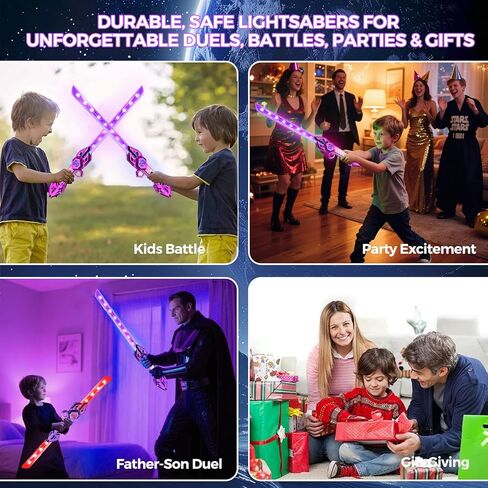 Light Up Saber for Kids, Retractable Light Up Sword with Sound Effects LED Light Saber Toy Sword with 360° Rotating Handle, Type-C Rechargeable Gift for Boys & Girls (Purple) in Saudi Arabia