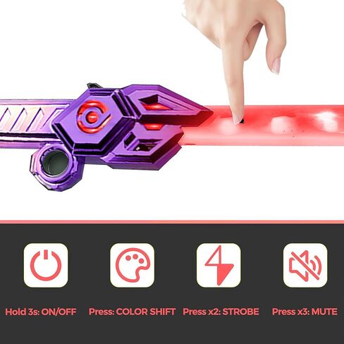 Light Up Saber for Kids, Retractable Light Up Sword with Sound Effects LED Light Saber Toy Sword with 360° Rotating Handle, Type-C Rechargeable Gift for Boys & Girls (Purple) in Saudi Arabia