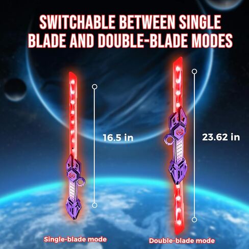 Light Up Saber for Kids, Retractable Light Up Sword with Sound Effects LED Light Saber Toy Sword with 360° Rotating Handle, Type-C Rechargeable Gift for Boys & Girls (Purple) in Saudi Arabia