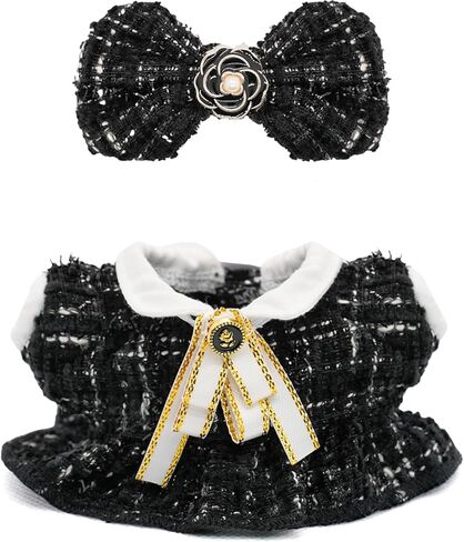 Dress for 17cm Dolls Clothes, Luxury Chic Style Set High-End Fashion Outfit 4 Piece Set Including a Bow, Shirt, Skirt, and Backpack with Premium Dolls Accessories for Play & Display - No Doll(Brown) in Saudi Arabia