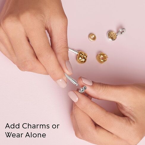 سوار من PANDORA Jewelry Moments مزود بسلسلة على شكل ثعبان على شكل قلب، مقاس 19.05 سم، مع صندوق هدايا in Kuwait