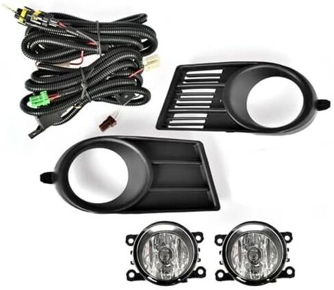 Compatible with Suzuki for Swift 2006 2007 2008 2009 2010 Car Front Bumper Fog Lights Fog Lamp Cover with Bulb H11 Switch Wire Bezel Car Fog Light Spare Parts in Saudi Arabia