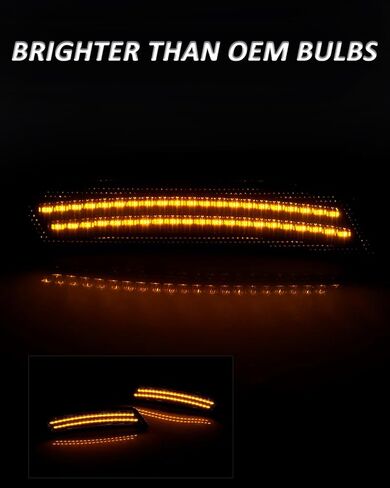مصابيح LED للعلامات الجانبية من Bestview متوافقة مع 2020-2024 Ca-dillac CT5، مصابيح LED بيضاء للمصد الأمامي مع عدسات مدخنة in Kuwait