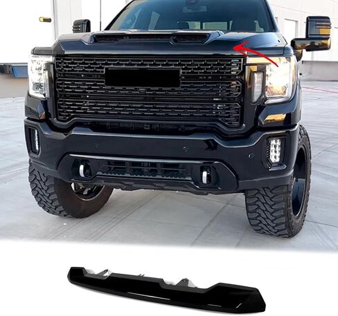 زخرفة شبكية أمامية علوية تناسب 2020 2021 2022 2023 GMC Sierra 2500 3500 HD، نمط المصنع، أسود لامع in Kuwait
