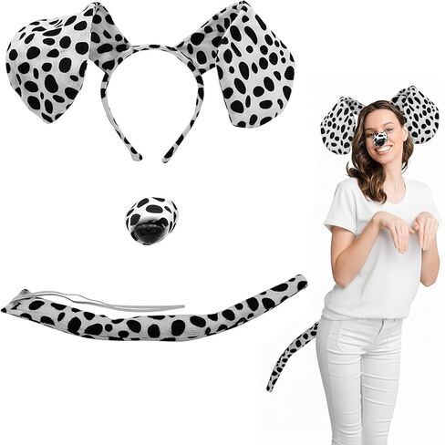 Nicky Bigs Novelties Unisex-Adult Puppy Dog Ears Headband and Tail Costume Accessory Kit, Red, One Size (70494) in Kuwait