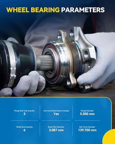 PHILTOP 512347 Rear Wheel Hub Bearing Assembly for Ma2da 3 2004-2013, 5 2006-2010, 5 2012-2015, Wheel Bearing 5 Lugs 2PCS in Kuwait