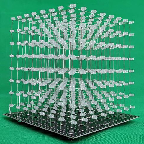8x8x8 LED Cube Kit DIY Electronic Kit Soldering Project Kit, User Needs to Solder The LED, and The Displayed Content Can Be Modified. (MULTI4) in Saudi Arabia