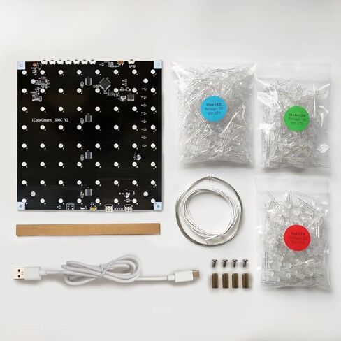 8x8x8 LED Cube Kit DIY Electronic Kit Soldering Project Kit, User Needs to Solder The LED, and The Displayed Content Can Be Modified. (MULTI4) in Saudi Arabia