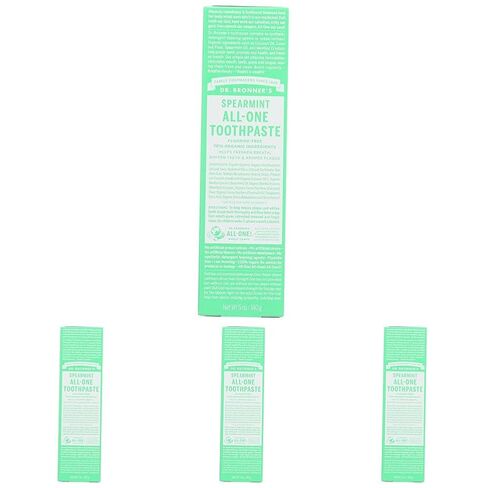 Dr. Bronner’s - All-One Toothpaste Variety Pack - Peppermint & Spearmint, 70% Organic Ingredients, Fluoride-Free, Helps Freshen Breath, Vegan (5oz, 2-Pack) in Kuwait