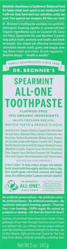 Dr. Bronner’s - All-One Toothpaste Variety Pack - Peppermint & Spearmint, 70% Organic Ingredients, Fluoride-Free, Helps Freshen Breath, Vegan (5oz, 2-Pack) in Kuwait