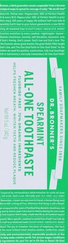 Dr. Bronner’s - All-One Toothpaste Variety Pack - Peppermint & Spearmint, 70% Organic Ingredients, Fluoride-Free, Helps Freshen Breath, Vegan (5oz, 2-Pack) in Kuwait