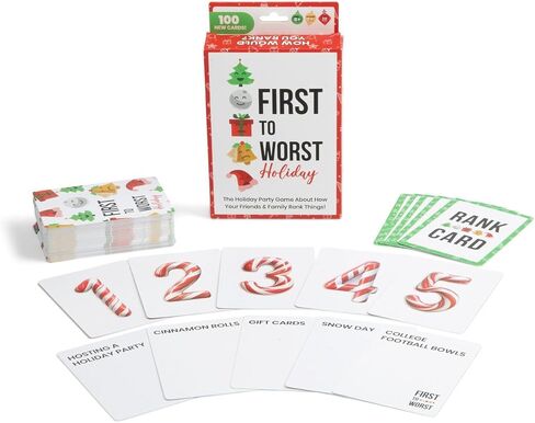 First to Worst Holiday Party Game Travel Edition - A Festive Card Game About How Your Friends & Family Rank Things for White Elephant Parties, Stocking Stuffers & Board Games Groups in Saudi Arabia