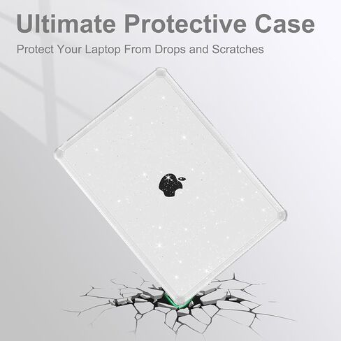 MOSISO Compatible with MacBook Pro 13 inch Case M2 2025-2016 A2338 M1 A2251 A2289 A2159 A1989 A1708 A1706, Anti-Cracking Heavy Duty Glitter TPU Bumper Hard Case&Keyboard Cover&&Screen Film, Black in Saudi Arabia