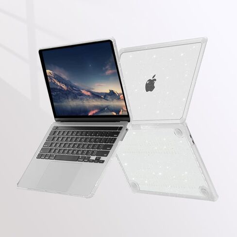 MOSISO Compatible with MacBook Pro 13 inch Case M2 2025-2016 A2338 M1 A2251 A2289 A2159 A1989 A1708 A1706, Anti-Cracking Heavy Duty Glitter TPU Bumper Hard Case&Keyboard Cover&&Screen Film, Black in Saudi Arabia