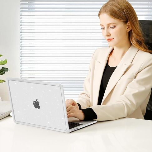 MOSISO Compatible with MacBook Pro 13 inch Case M2 2025-2016 A2338 M1 A2251 A2289 A2159 A1989 A1708 A1706, Anti-Cracking Heavy Duty Glitter TPU Bumper Hard Case&Keyboard Cover&&Screen Film, Black in Saudi Arabia