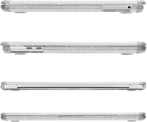 MOSISO Compatible with MacBook Pro 13 inch Case M2 2025-2016 A2338 M1 A2251 A2289 A2159 A1989 A1708 A1706, Anti-Cracking Heavy Duty Glitter TPU Bumper Hard Case&Keyboard Cover&&Screen Film, Black in Saudi Arabia
