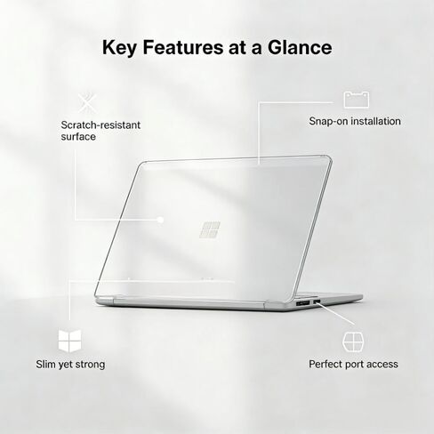 Se7enline Clear Case Compatible with 13.8" Microsoft Surface Laptop 7 2024 13.8-Inch Cover Fits Model 2036 Lightweight Durable Scratch-Resistant Easy Install + Keyboard Cover, Crystal Clear in Saudi Arabia