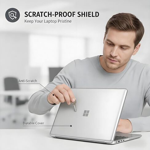 Se7enline Clear Case Compatible with 13.8" Microsoft Surface Laptop 7 2024 13.8-Inch Cover Fits Model 2036 Lightweight Durable Scratch-Resistant Easy Install + Keyboard Cover, Crystal Clear in Saudi Arabia