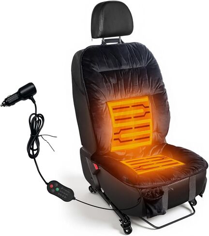 Canreal Car Seat Warmer Comfortable Heated Seat Cover for Cars Trucks SUV Van,Universal Heated Seat Cushion for Driver or Passenger Winter,Black(1 Pack) in Saudi Arabia