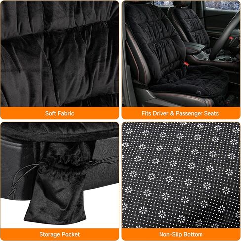 Canreal Car Seat Warmer Comfortable Heated Seat Cover for Cars Trucks SUV Van,Universal Heated Seat Cushion for Driver or Passenger Winter,Black(1 Pack) in Saudi Arabia