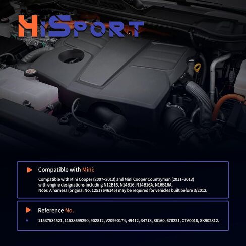 منظم حرارة مبرد المحرك HiSport ومجموعة الإسكان مع أجهزة استشعار 11537534521 متوافق مع Mini Cooper 2007-2013، Cooper Countryman 2011-2013 - DOHC، 1.6L in Saudi Arabia