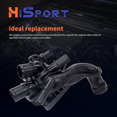 منظم حرارة مبرد المحرك HiSport ومجموعة الإسكان مع أجهزة استشعار 11537534521 متوافق مع Mini Cooper 2007-2013، Cooper Countryman 2011-2013 - DOHC، 1.6L in Saudi Arabia