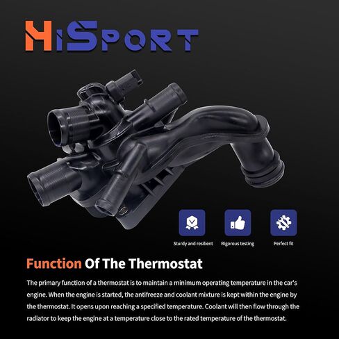 منظم حرارة مبرد المحرك HiSport ومجموعة الإسكان مع أجهزة استشعار 11537534521 متوافق مع Mini Cooper 2007-2013، Cooper Countryman 2011-2013 - DOHC، 1.6L in Saudi Arabia