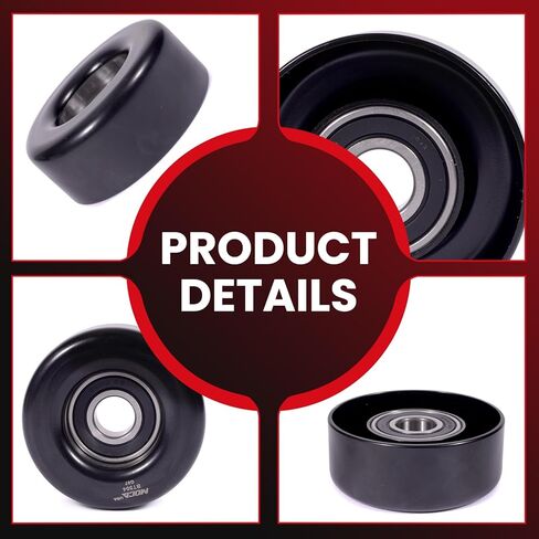بكرة حزام المهمل من MPLUS تناسب BUICK 2004-2007 Rainier 4.2L GAS، لسيارة CHEVROLET 2002-2009 Trailblazer 4.2L GAS، 2002-2006 Trailblazer EXT 4.2L GAS، لكرايسلر 2005-2005 Pacifica 3.8L GAS in Saudi Arabia