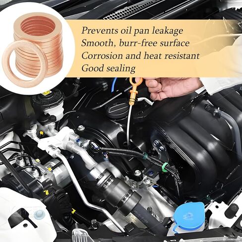 10 قطع حشية قابس تصريف زيت السيارة، OEM#007603-014106 M14 حشية غسيل نحاسية لتصريف الزيت، استبدال حلقة ختم غسالة المحرك التلقائي، متوافق مع 300 CLK CLS in Saudi Arabia
