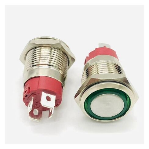 Metal Push Button Switch high Current 16mm Short 10A 15A self-Locking Reset Start Stop high Power Button(16mmself-lockingringlight) in Saudi Arabia