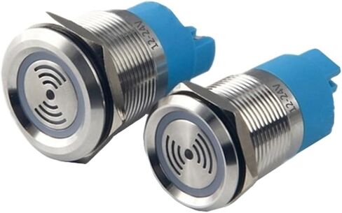 Buzzer 16mm19mm22mm Metal Buzzer 12V Active Passive Long Sound red Light Equipment Alarm(16mm 12-24vlongring) in Saudi Arabia