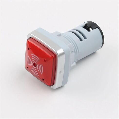 طنان بلاستيكي 22 مم مربع ديسيبل عالي وامض متقطع صوت وضوء مؤشر إنذار 12V24V220V (أخضر DC12V) in Kuwait