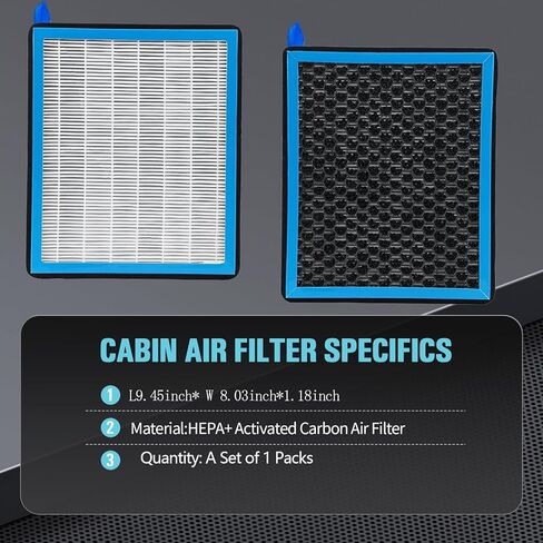 CF11966 فلتر هواء المقصورة مع الكربون المنشط متوافق مع Chevy Silverado 1500 2500 3500 HD Cruze GMC Cadillac Buick |Enclave Encore GX Envision Camaro Colorado CT5 CT6 CTS Malibu Bolt EUV Bolt EV in Kuwait