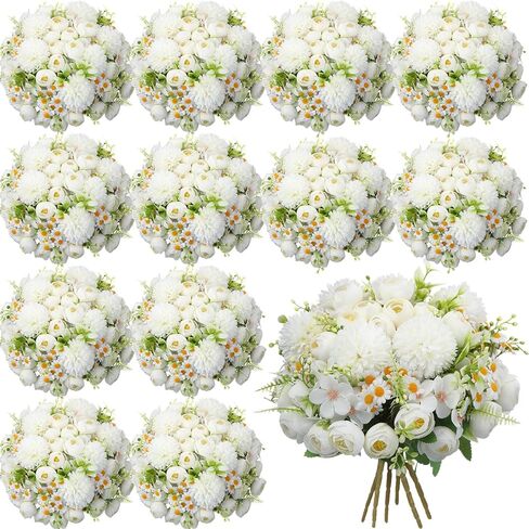 Tigeen 12 Bundles Peonies Artificial Flowers Artificial Rose Silk Flowers Faux Roses Flowers Fake Roses Silk Hydrangea Bouquet for Wedding Table Centerpiece Floral Vase Home Office Bridal Decor(Pink) in Saudi Arabia