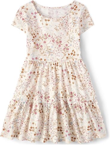 The Children's Place Baby Girls' Short Sleeve Everyday Dresses, Floral Aqua, Small in Saudi Arabia