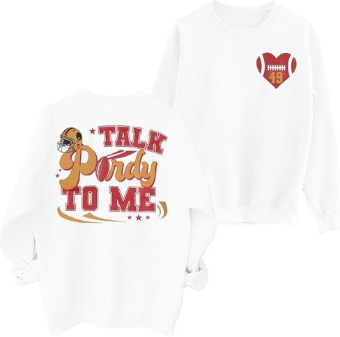 VILOVE Football Season Sweatshirt Women: Game Day Pullover Football Long Sleeve Shirt Causal Football Crewneck Hoodie in Kuwait