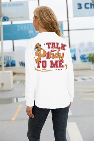 VILOVE Football Season Sweatshirt Women: Game Day Pullover Football Long Sleeve Shirt Causal Football Crewneck Hoodie in Kuwait