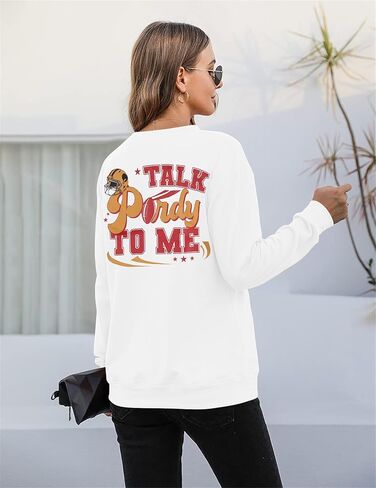 VILOVE Football Season Sweatshirt Women: Game Day Pullover Football Long Sleeve Shirt Causal Football Crewneck Hoodie in Kuwait