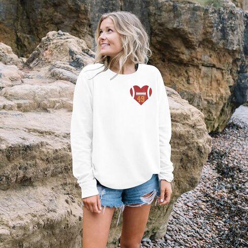 VILOVE Football Season Sweatshirt Women: Game Day Pullover Football Long Sleeve Shirt Causal Football Crewneck Hoodie in Kuwait